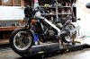 The VFR750 goes on the bench and the re-build begins - thanks Dad!.jpg