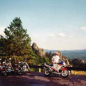 1986 Honda VFR750F Smokey Burnouts at Sturgis 1995
