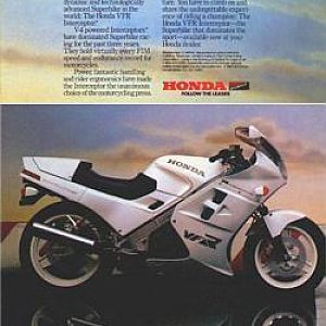 1986 Honda VFR750F Original Advertising