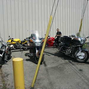 Our parking for motorcycles at work