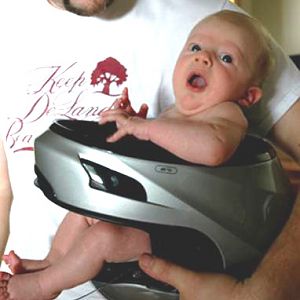 My son's first helmet experience!