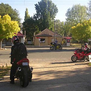 Saddle up time for a few of the group in Walwa