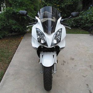 from the front