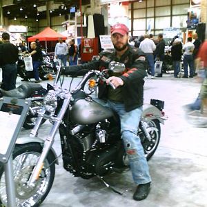 reg on harley at CW show