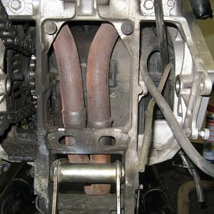 Rear wiew whitout swingarm and rear shock