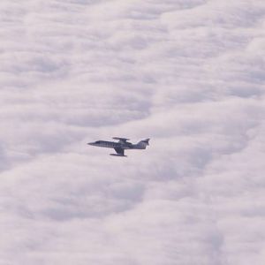 Lear in flight over Ohio
