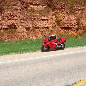 2001 VFR Backed by Red Rock