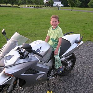 a boy on a bike