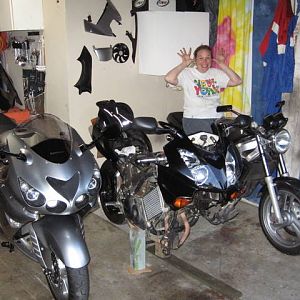 The three steads in the garage