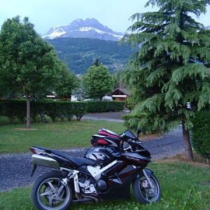 camping in the alps , mont blanc