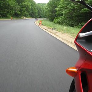 2001 VFR on a newly paved road in Michigan