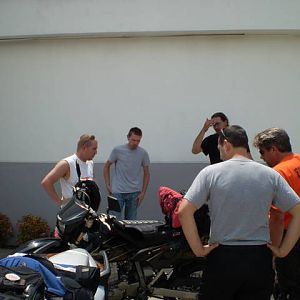the boys admiring Gap Trash's almost new bike