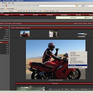 menu when right clicking on image