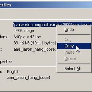 menu for viewing location of photo