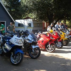 Line up ready for morning ride