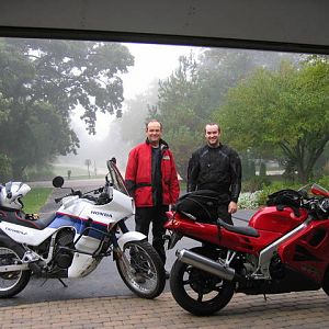 My Dad and I before a ride