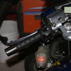 HVMP Bar Ends installed on left handlebar