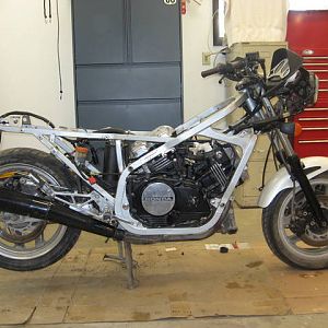 Rear of bike stripped and cleaned.