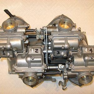 Carbs rebuilt and ready to go. SS allen head screws are the way to go.