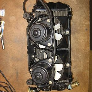 Upper radiator assembly cleaned, flushed and re-assembled.
