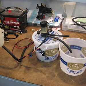 Flow testing fuel pump.