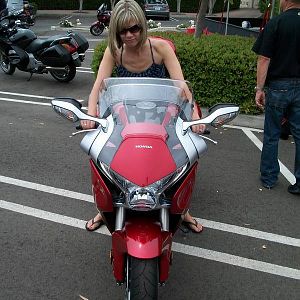 terri on vfr1200 from front