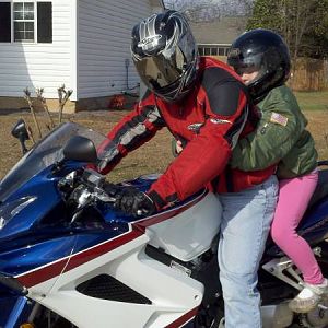 First ride motorcycle ride around the neighborhood - on the new bike