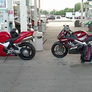 My 02 VFR and my friend's 05 CBR