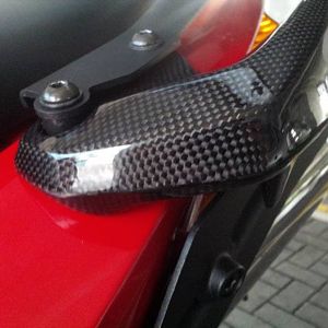 Close up of Carbon fibre grab handles