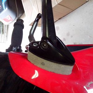 spacer fitted to mirror