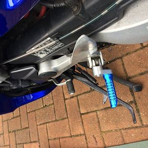 My 2001 VFR800 custom height adjustable foot pegs