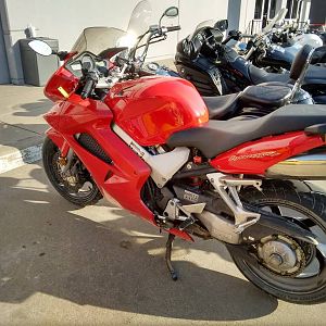 Red VFR 6th Gen at the shop